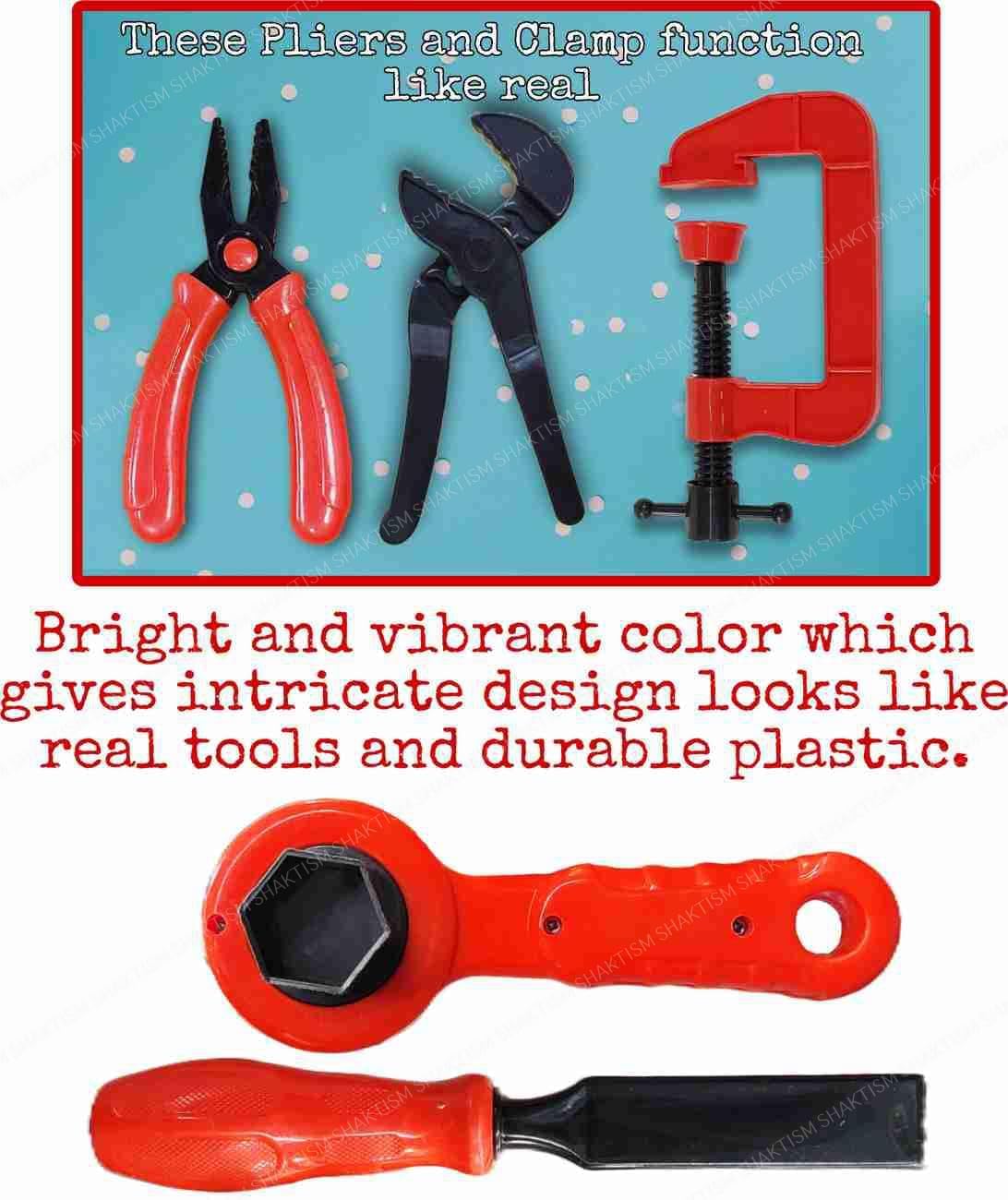 12 Pcs Tool Kit Pretend Play Toy Engineer Workshop Role Play Toys for 3+ Years Old Kids Random Colour 3