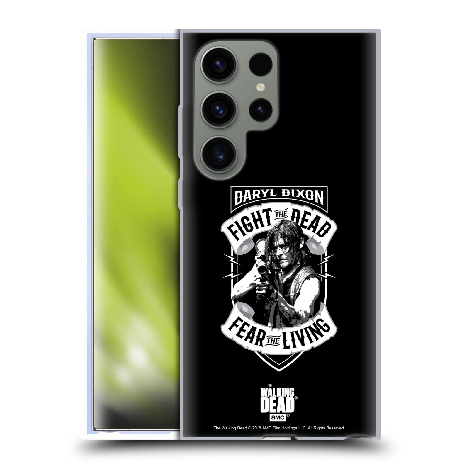 Head Case Designs Officially Licensed AMC The Walking Dead RPG Black White Daryl Dixon Biker Art Soft Gel Case Compatible with Samsung Galaxy S23 Ultra 5G