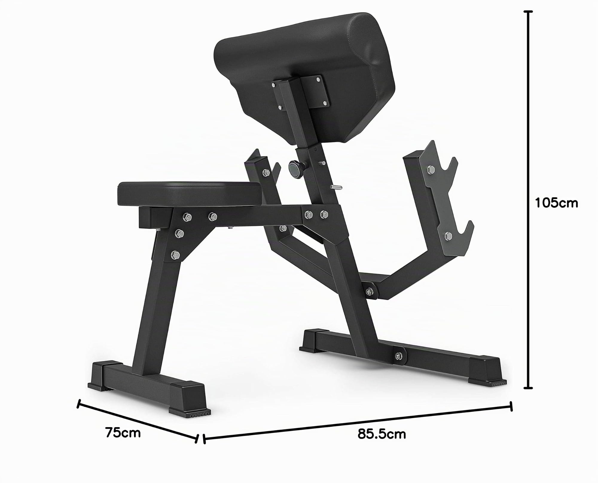 Marbo Sport Curl Pult Scott Bank MS-L107 - Almohadilla para brazo regulable en altura, soporte para mancuernas, construcción estable y duradera, color rojo o negro a elegir