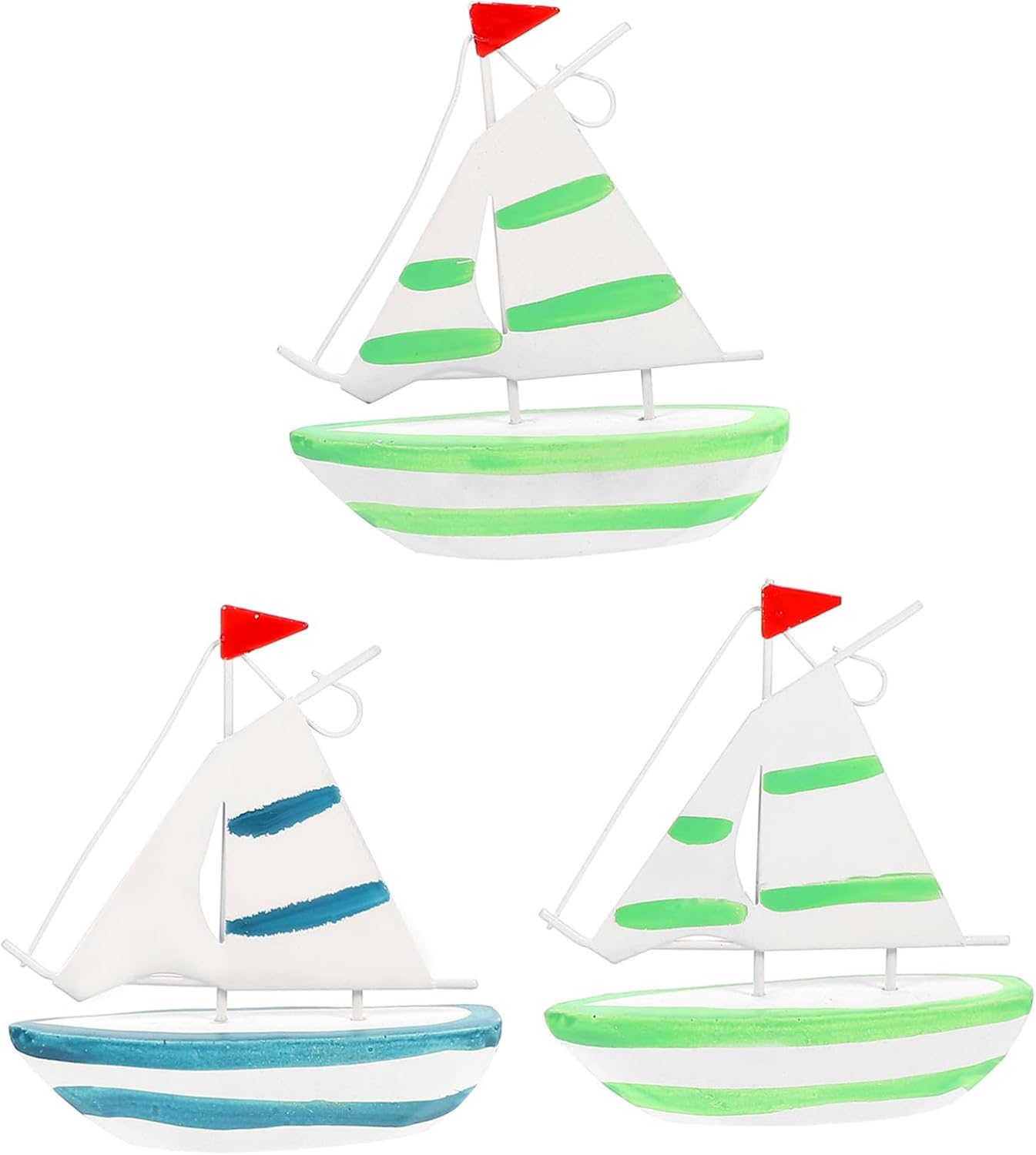 Uonlytech 3pcs Workmanship Sailing Ship Ornaments Driftwood Decor Nautical Wall Art Relaxing