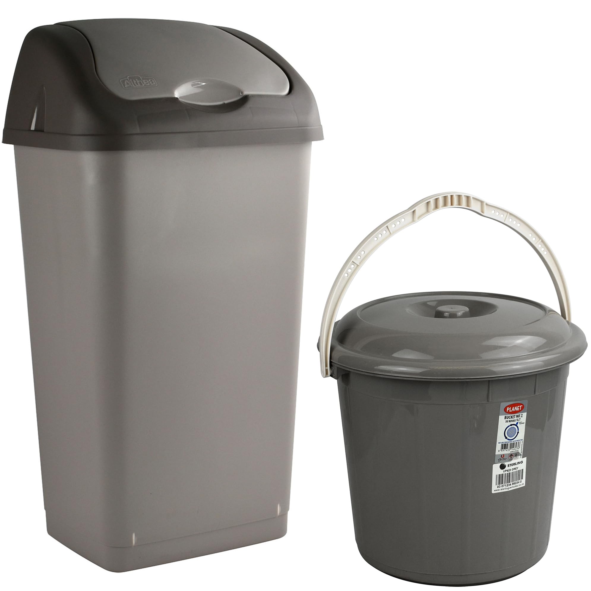 Catergold Talpa Bin & Bucket Set Swing Bin 60L And Bucket 5L Multipurpose With Lid Useful In Home Kitchen Office (Talpa)
