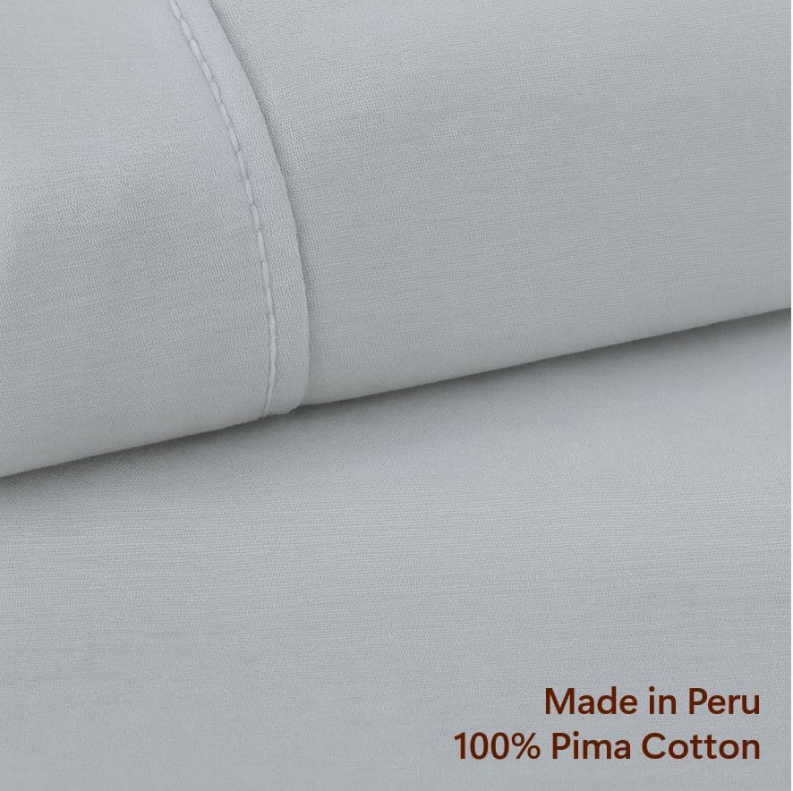 Miniatura 3 de Peru Pima juego de sábanas de 600 hilos, 100% algodón peruano Pima - Satén, Algodón, Pizarra, Completo
