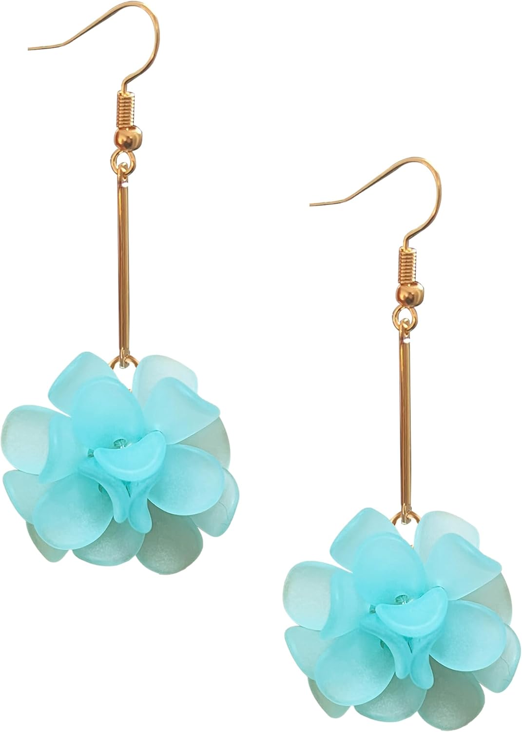 Flower Petal Earrings Dangle Exaggerated Flower Drop Statement Multicolored Floral Long Tassel Earrings Valentine's Day Bridal Prom Gift