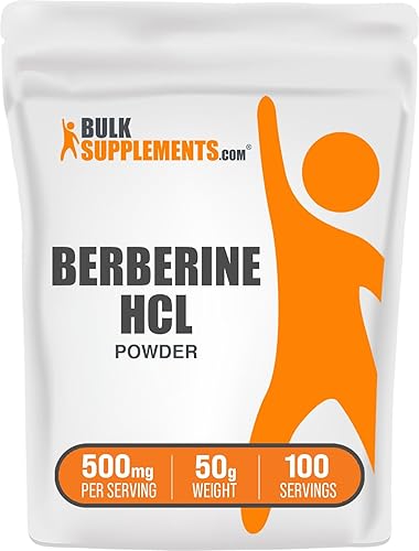 BulkSupplements.com Berberina HCl en Polvo - Berberina 500mg - Suplemento Herbal - Suplemento de Ayuno - Suplemento de Berberina - Enzimas