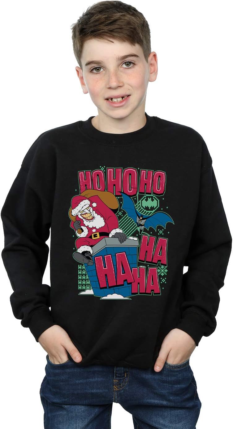 DC Comics Boys Batman and Joker Ha Ha Ha Ho Ho Ho Sweatshirt Black 7-8 Years