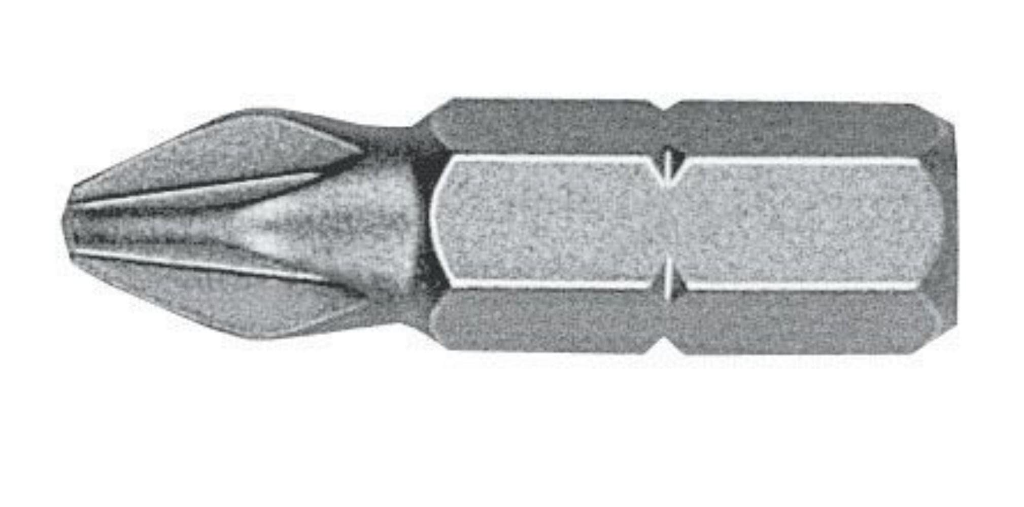 WITTE 27043 - Caja de 100 puntas Pozidriv STANDARD guía 1/4" corta (PZ.0 x 25)
