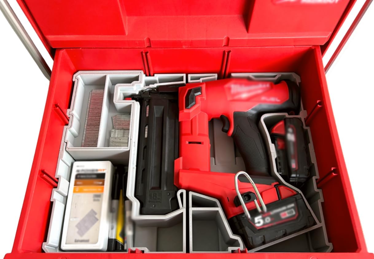 Packout Drawer Insert For Milwaukee M18 Brad Nailer Tool Accessory Organizer Tray Accessory