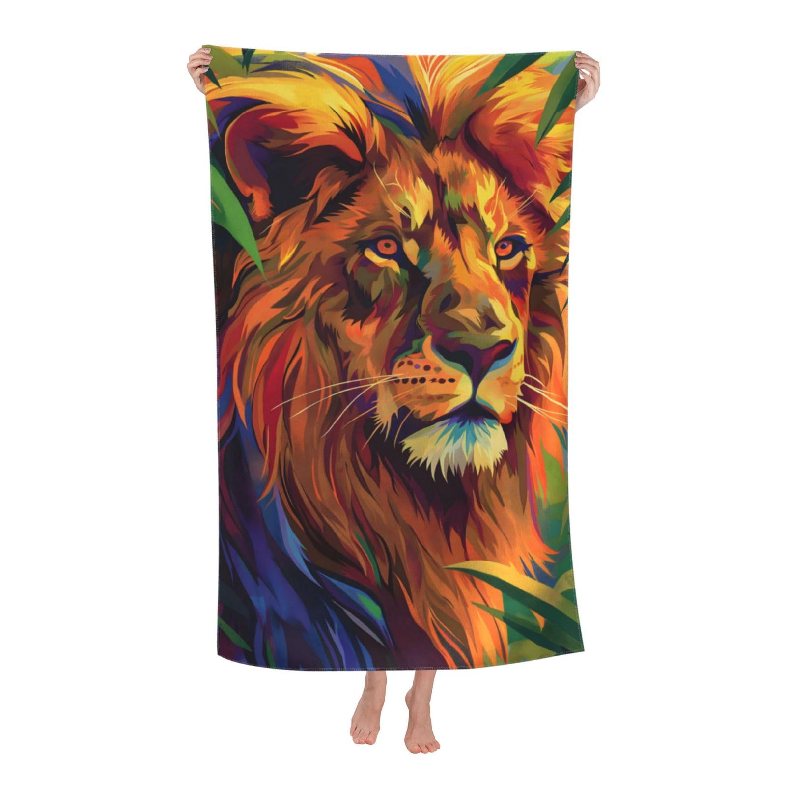 HLBSDM Lion Beach Towel 31inx51in Wildlife Sand Free Microfiber Bath Towel Ultra Soft Quick Dry Pool Towel Absorbent Towel Lightweight Towel for Swimming Bathroom Decor