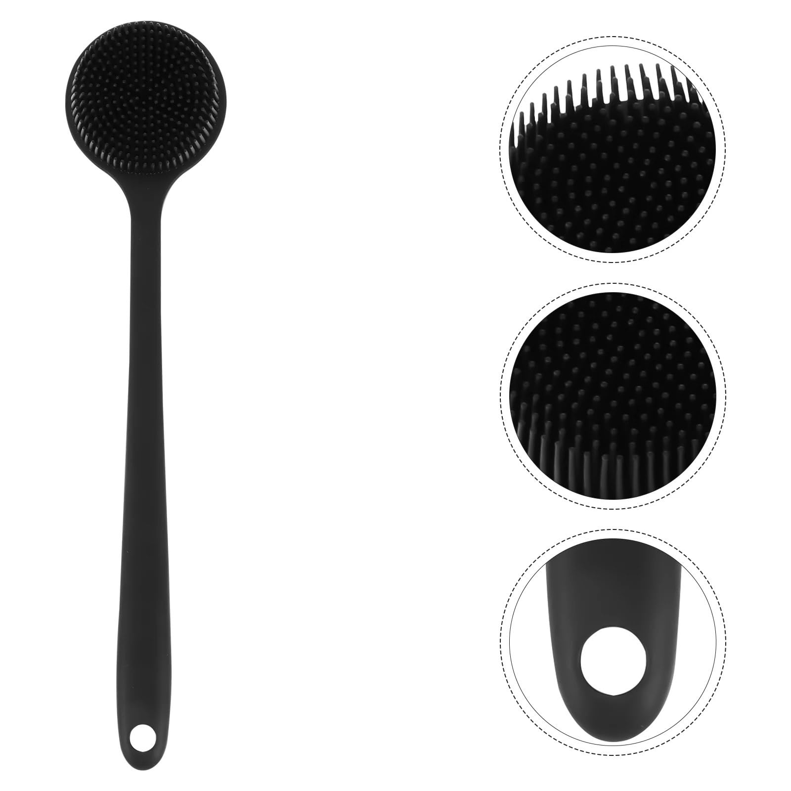 RüCkenbüRste 2Pcs Silikon Lange Griff Bad Pinsel Körper Dusche Wäscher Zurück Multifunktions Massage Reinigung Wäscher Zum Baden(Grey)
