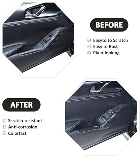 Miniatura 2 de Decoración de botón elevador de ventana de puerta de automóvil para Mazda MX-5 ND 2015-2023 Interruptor de elevación de ventana, cubierta del panel,