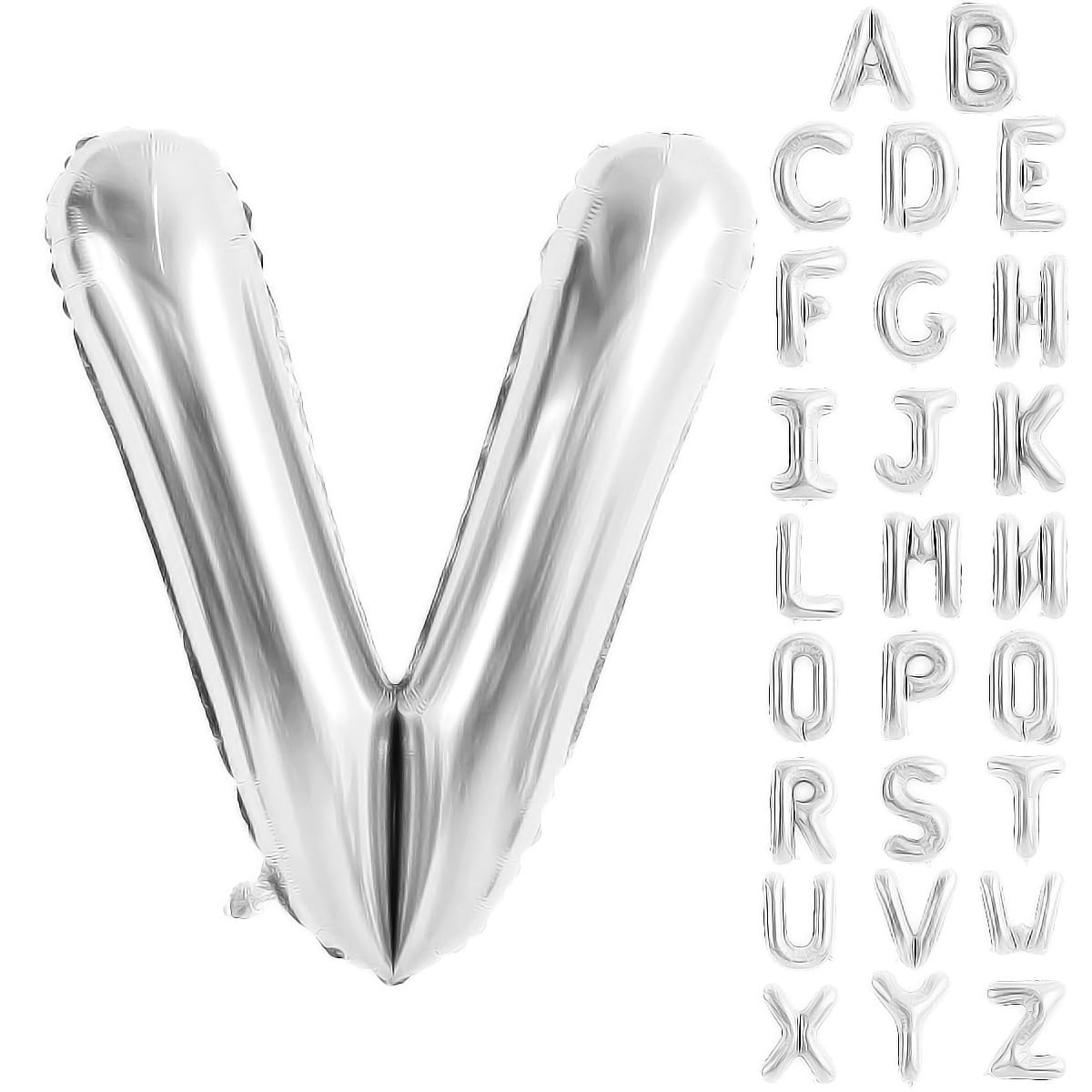 Silver Letter Balloons 40 Inch Large Alphabet Balloon Letter V
