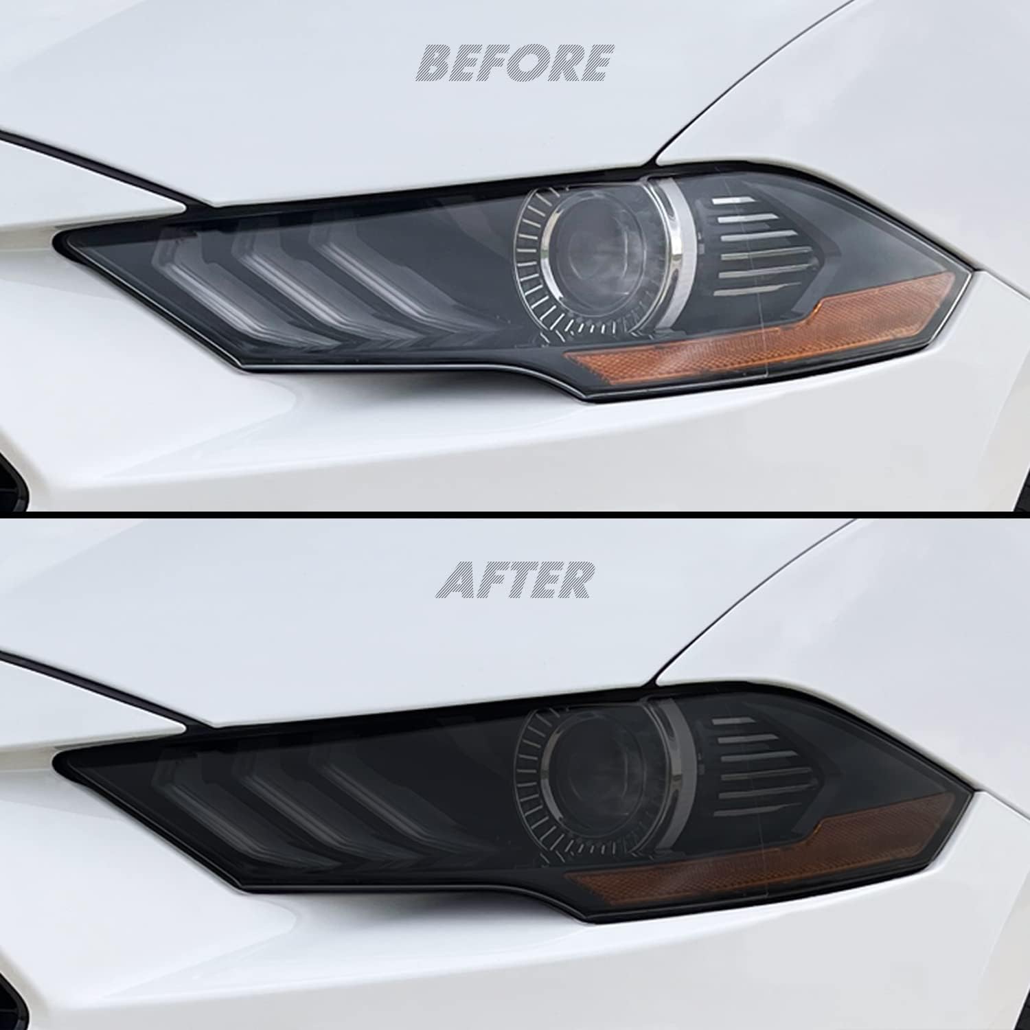 SlickMod Brand 35% Light Smoke PreCut Vinyl for 2018-2021 Ford Mustang Headlight & Foglight
