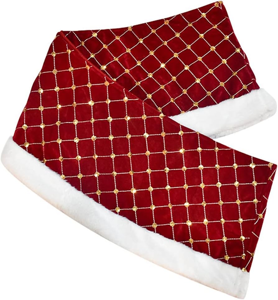 Christmas Tree Skirt, Christmas Tree Collar Embroidery Trees Skirt Base Cover Home New Year Decorations