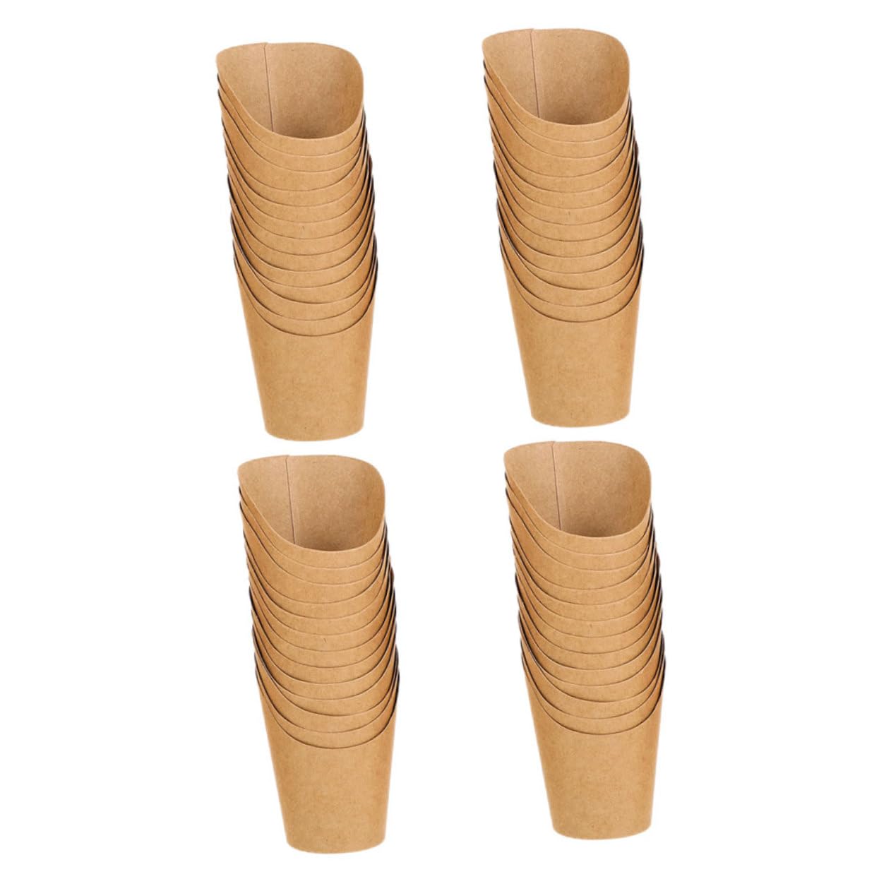 KOMBIUDA 50pcs Ice Cream Cup Small Snack Mini Containers Snack Holder French Fry Cups Brown Paper Cups for Charcuterie Brown Charcuterie Cups Baking Kit French Fries Rack Fried Kraft Paper