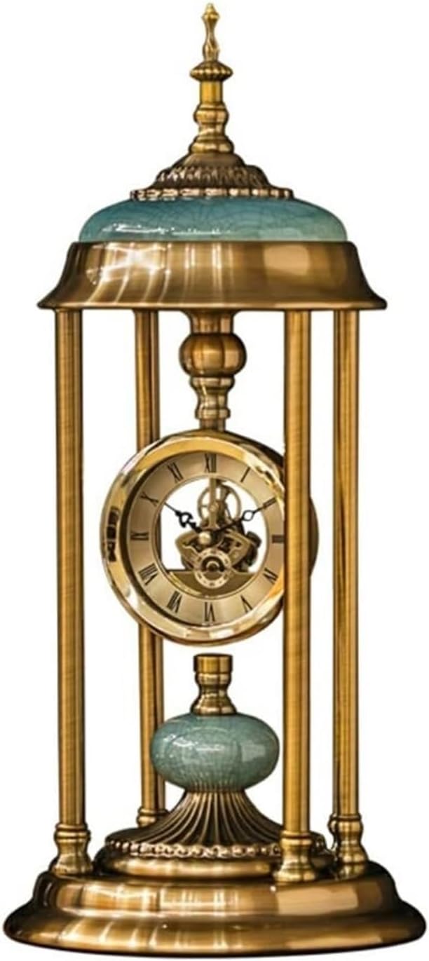 Mantel Table Clock Desk Clock Table Clock Light Luxury Desktop Clock Sitting Clock Metal Retro Desktop Clock Decoration Living Room Home Decor