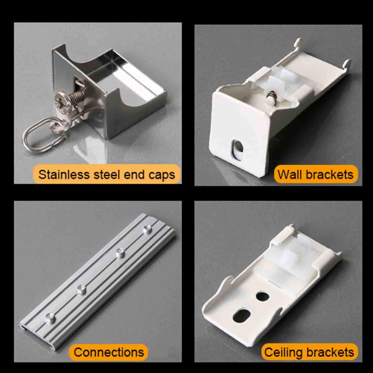 Curtain Track Ceiling/Wall Mount Curtain Rods with Silent Rollers, Aluminum Room Divider Ceiling Rail Systems, for Home, Kitchen, Garage, Pergola, Patio (Color : Ceiling mounting, Size : 300cm(3