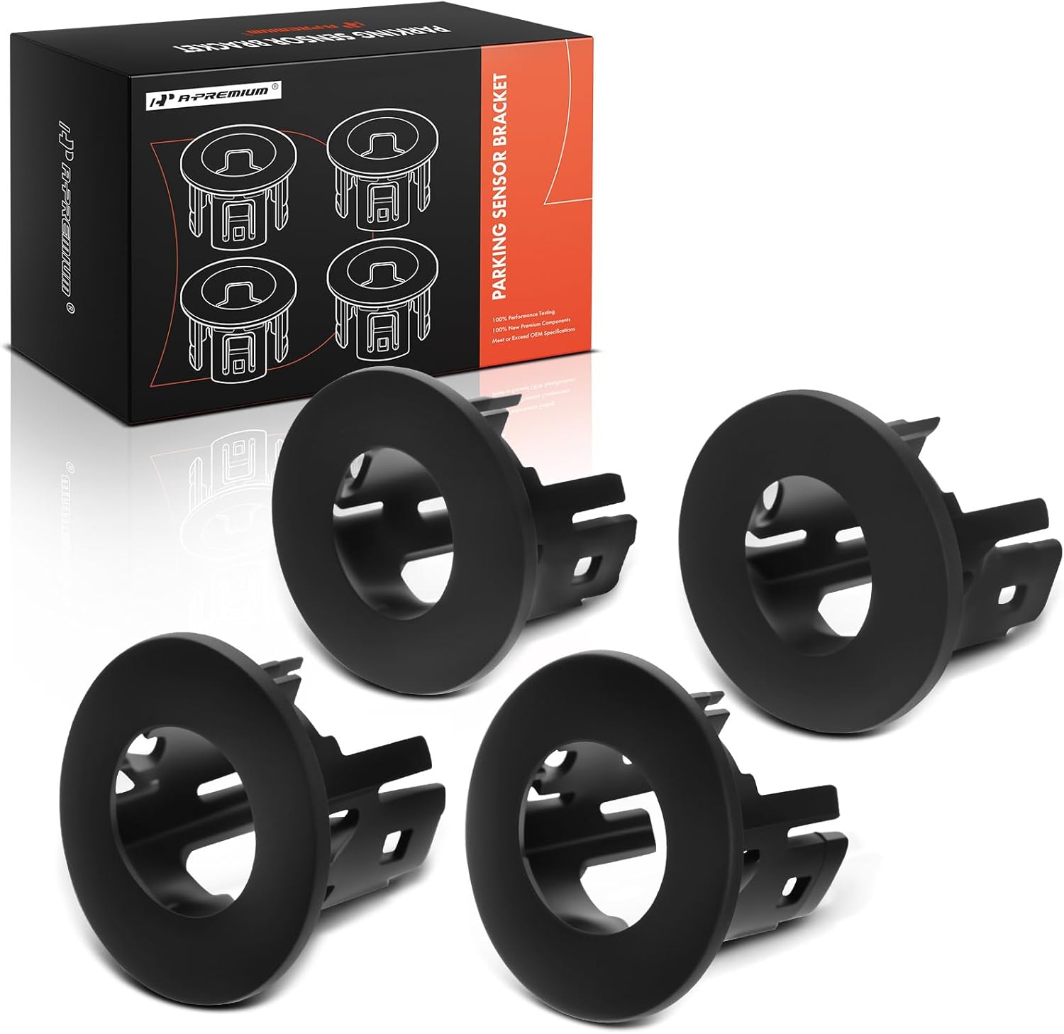 A-Premium 4-PC Rear Inner and Outer Parking Assist Sensor Retainer Bezels Compatible with Ford Models - F-250/F-350 Super Duty, 2020 2021 2022