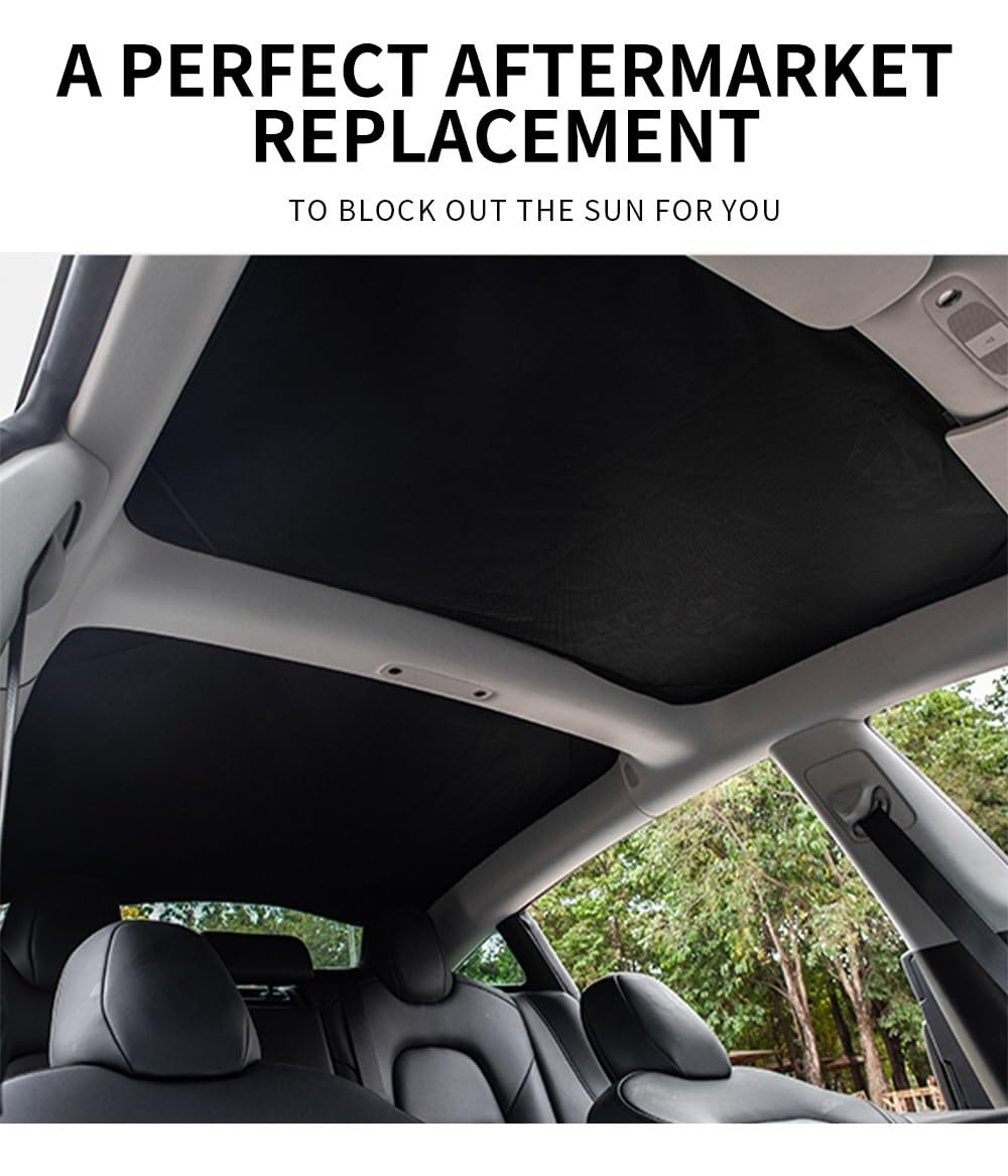 Parasol Coche Parasol Techo Cristal Coche para Tesla para Modelo Y Techo Solar Trasero Panorámico Parabrisas Tragaluz Persiana Protección UV Unidades Parasol Coche (Color : Plata)