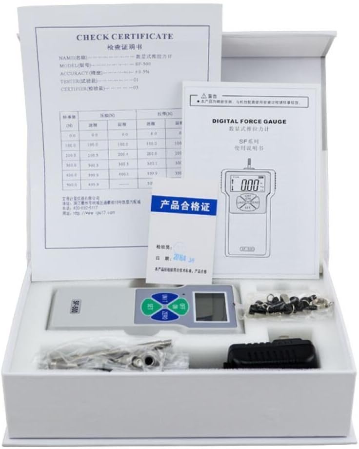 TOPCHANCES High Precision LCD Digital Dynamometer Force Measuring Instruments Thrust Tester Digital Push Pull Force Gauge Dynamometer Pressure Tester Meter