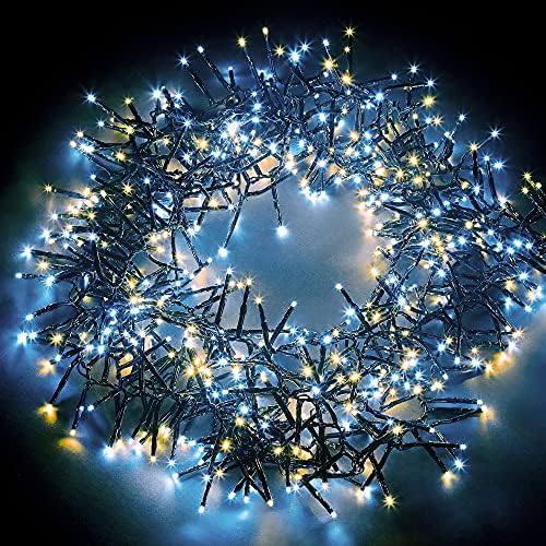 Christmas Lights 2000 LED 24m Multi Action Tree Lights Cluster Lights; 8 Functions with Timer; Indoor/Outdoor - Multi-Colour