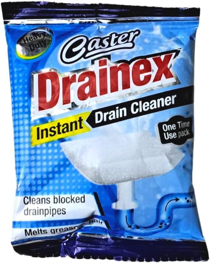 AANIJ® Caster Drainex Instant Drain Cleaner Powder (50g x 15N), Removes Clogs, Blockages in Washbasin, Septic Tank, Sinks, Pipes within 30 Minutes