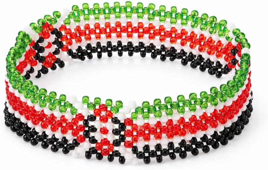 Kenya Flag Beaded Bracelets, Durable, Vibrant Colors, Kenyan Pride Symbol