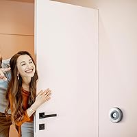 Vista 7 de Pangda Tope de parachoques de puerta de pared cóncava de acero inoxidable plateado con protector de goma redondo gris de 1-1/8 pulgadas