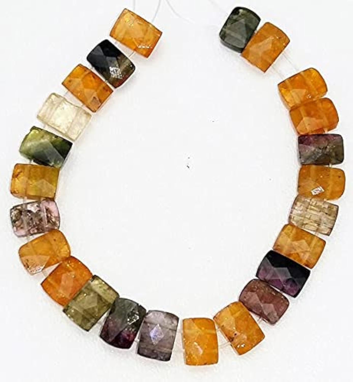 Tourmaline multi perle rectangle facettée haut de gamme pour joaillerie fine