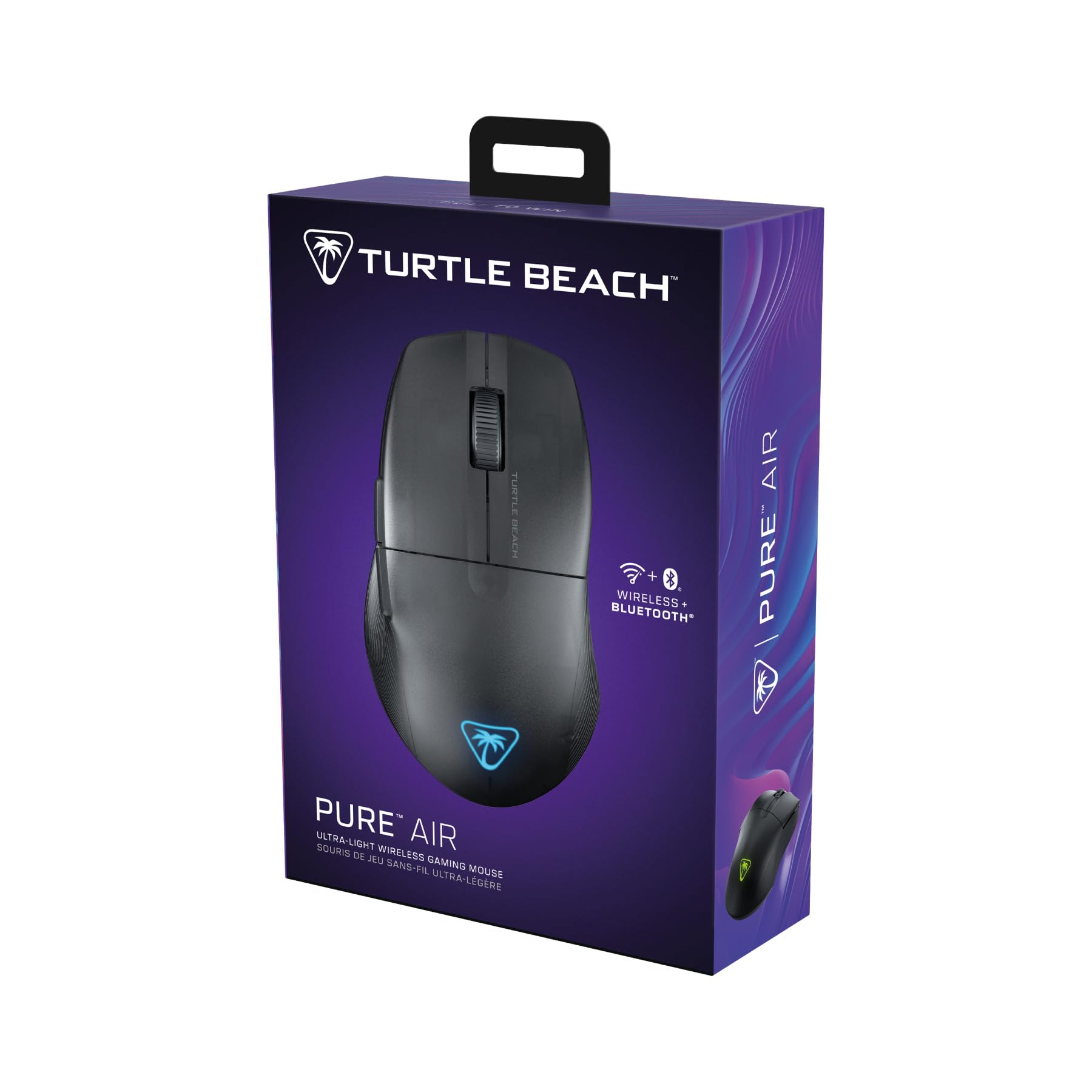 Turtle Beach Pure Air — Ultralekka bezprzewodowa ergonomiczna mysz gamingowa RGB, czujnik optyczny 26K DPI, bateria 125 godzin, dwa tryby łączności bezprzewodowej - Czarny