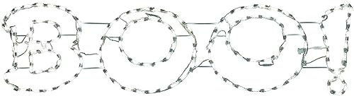 Miniatura 1 de Haunted Hill Farm FFHELED063-BOO0-WT - Luces LED gigantes de Halloween para exteriores, letrero de abucheo (63 x 16 pulgadas), color blanco