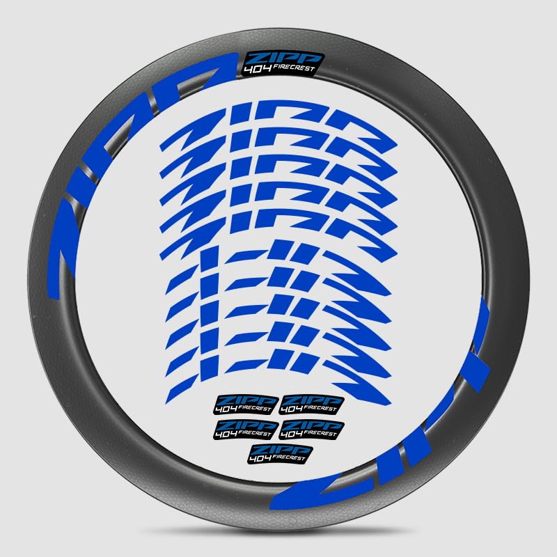 for 2021 Zipp Firecrest 404 Carbon Wheel - Custom Color Sticker Package | Scratch-Resistant, UV-Protected Decals for 404 Wheelsets (Blue + Style 4)