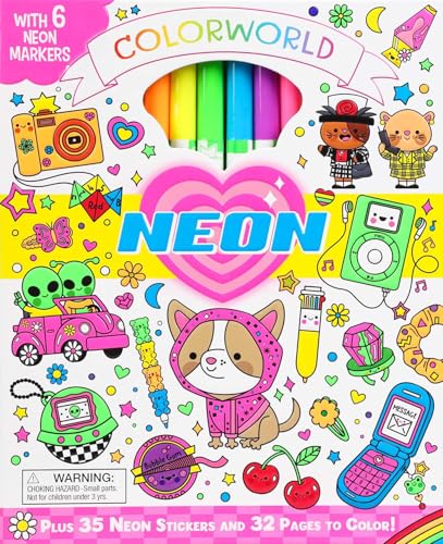 ColorWorld: Neon: With 6 Neon Markers, Plus 35 Neon Stickers and 32 Pages to Color!