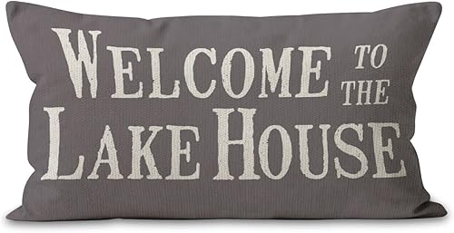 Mancheng-zi Lake House Decor - Funda de almohada de 12 x 20 pulgadas, almohadas para exteriores, decoración de casa de lago para el hogar, fundas de