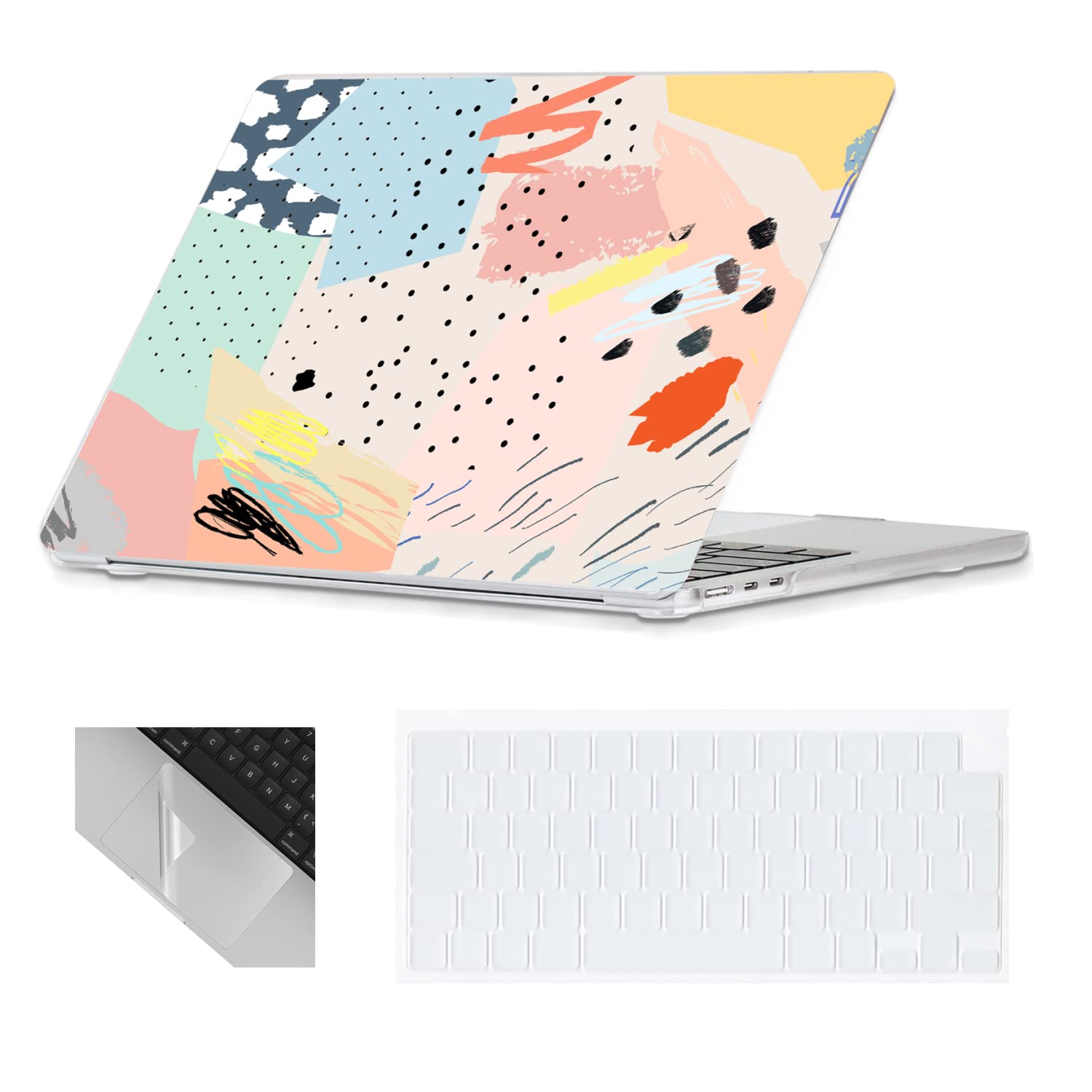 Se7enline Compatible with 13.6 MacBook Air Case M2 M3/M4 2022-2025 for Mac Air 13.6-inch A2681/A3113/A3240 Laptop Hard Shell Case with Keyboard Protective Cover & Trackpad Protector, Colorful Floret — view 14