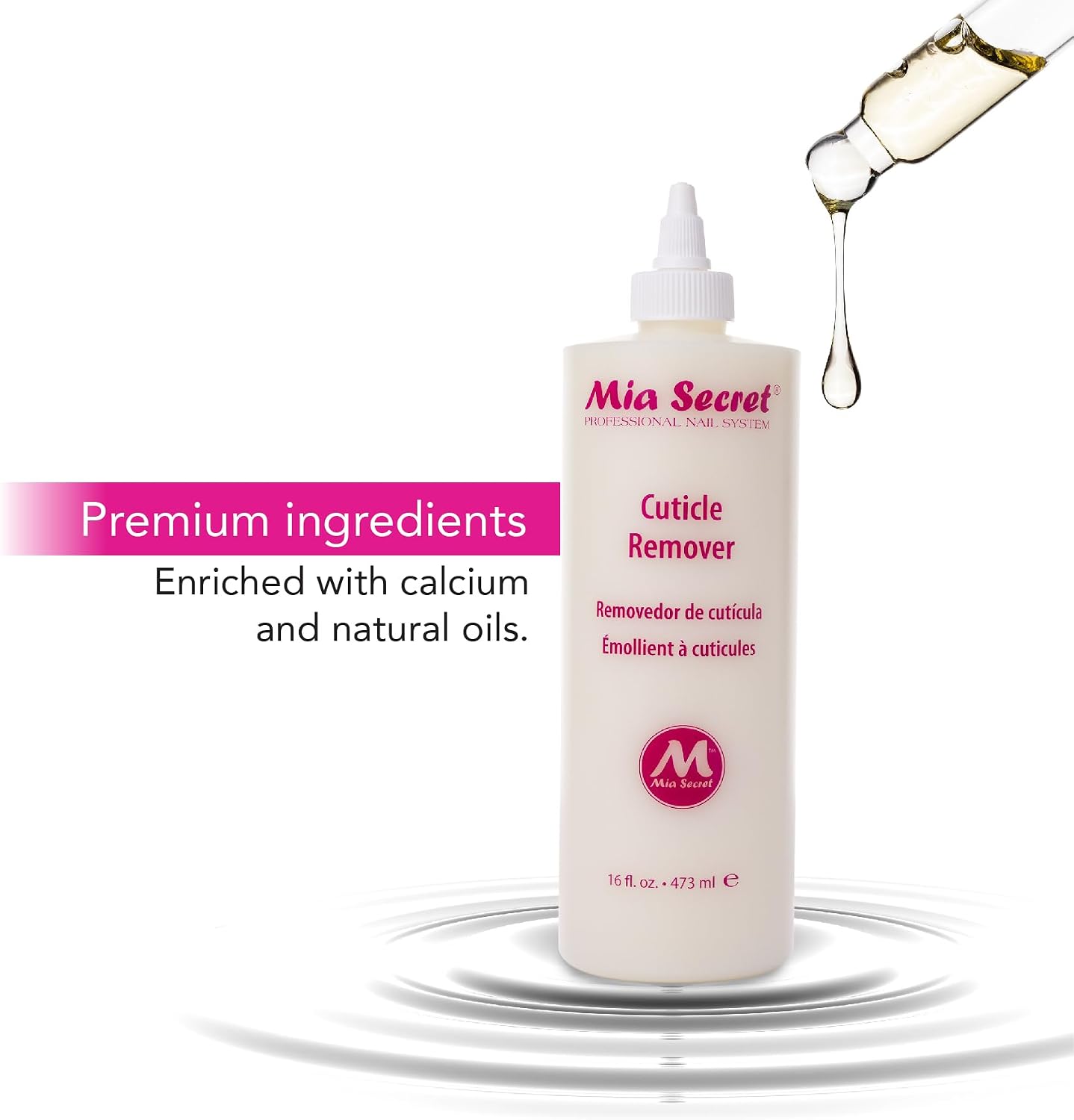 Mia Secret Cuticle Softener & Remover - Quick Easy Safe - Removes Cuticles Safely and Softens The Edge - Excellent for Manicures and Pedicures (32 oz.)