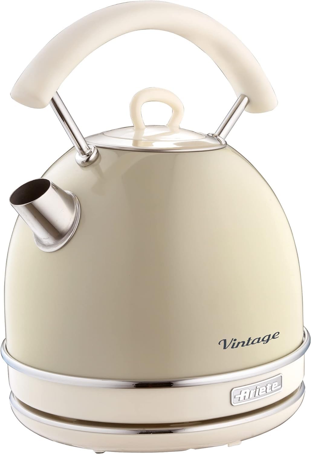 Ariete 156 Tostapane Vintage 4 Fette, 1600 watt, 6 livelli di tostatura & 2877 Bollitore Elettrico di Design, 2000W, 1,7 L, Acciaio Inossidabile, Livello acqua visibile, Beige Pastello