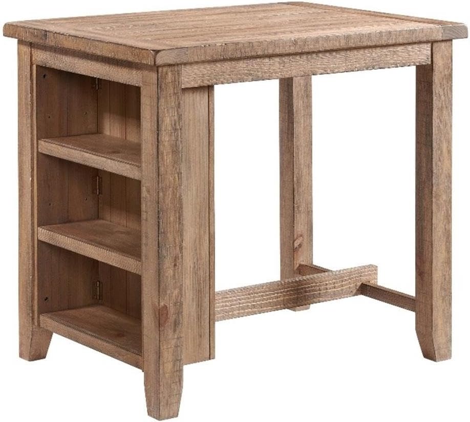 Intercon Highland Table with 3 Open Shelves, Sandwash