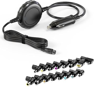 Belker 100W 90W 65W Universal Laptop Car Charger with 16 Interchangeable Tips Including USB C for HP Dell Asus Lenovo Samsung MacBook Pro Air Google Chromebook Ultrabook Notebook