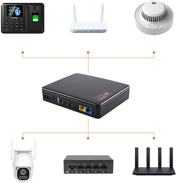 Eujgoov 20800mAh Mini UPS Battery Backup Power Supply with DC Output, Li Battery, for Router Modem Security Camera (US Plug)