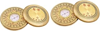 ifundom 2 Peças Bússola Decoração Retrô Decorativa Decoração Ao Ar Livre Estátua Decoração Presente Para Casa Lo Pan Lingote De Riqueza Chinesa Ferramenta De Navegação Camping Luo Pan