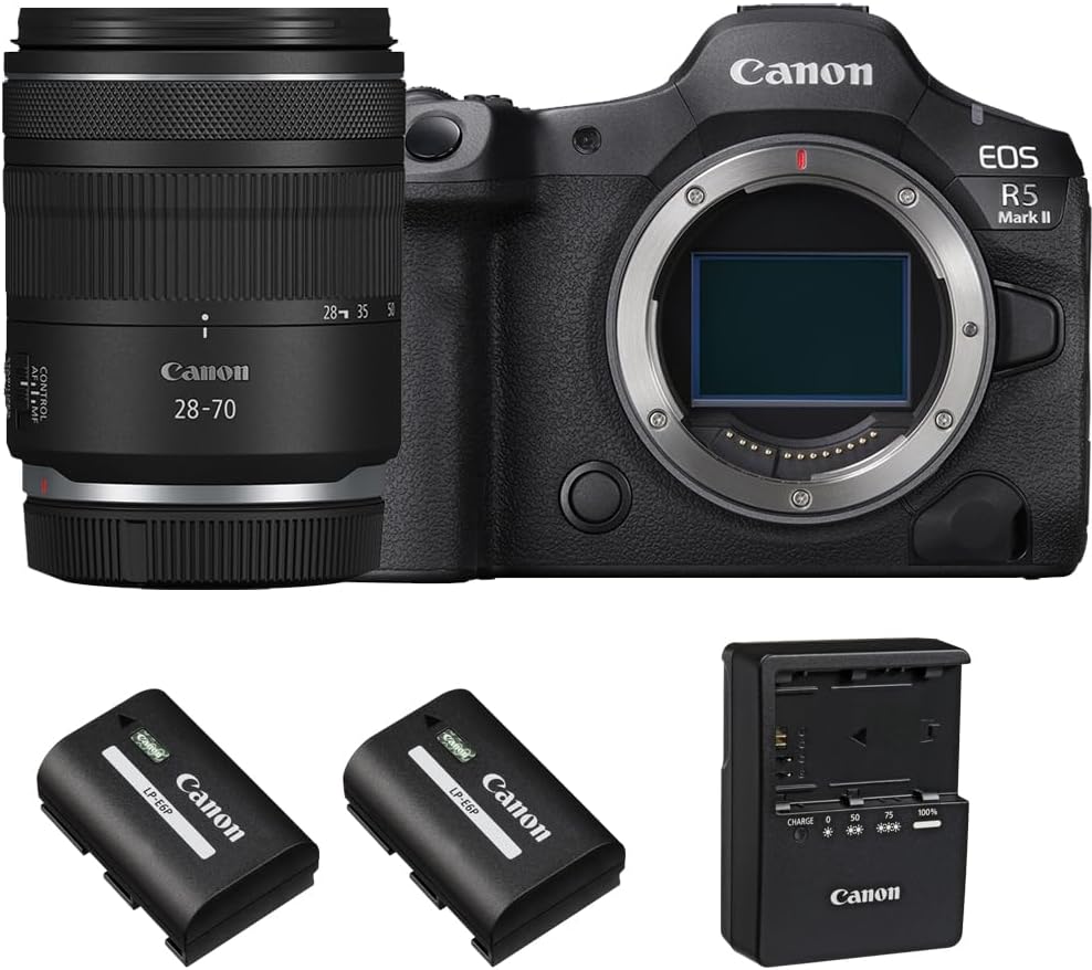 Canon EOS R5 Mark II Mirrorless Camera with Canon RF 28-70mm f/2.8 is STM Lens & Canon LP-E6P Lithium-Ion Battery