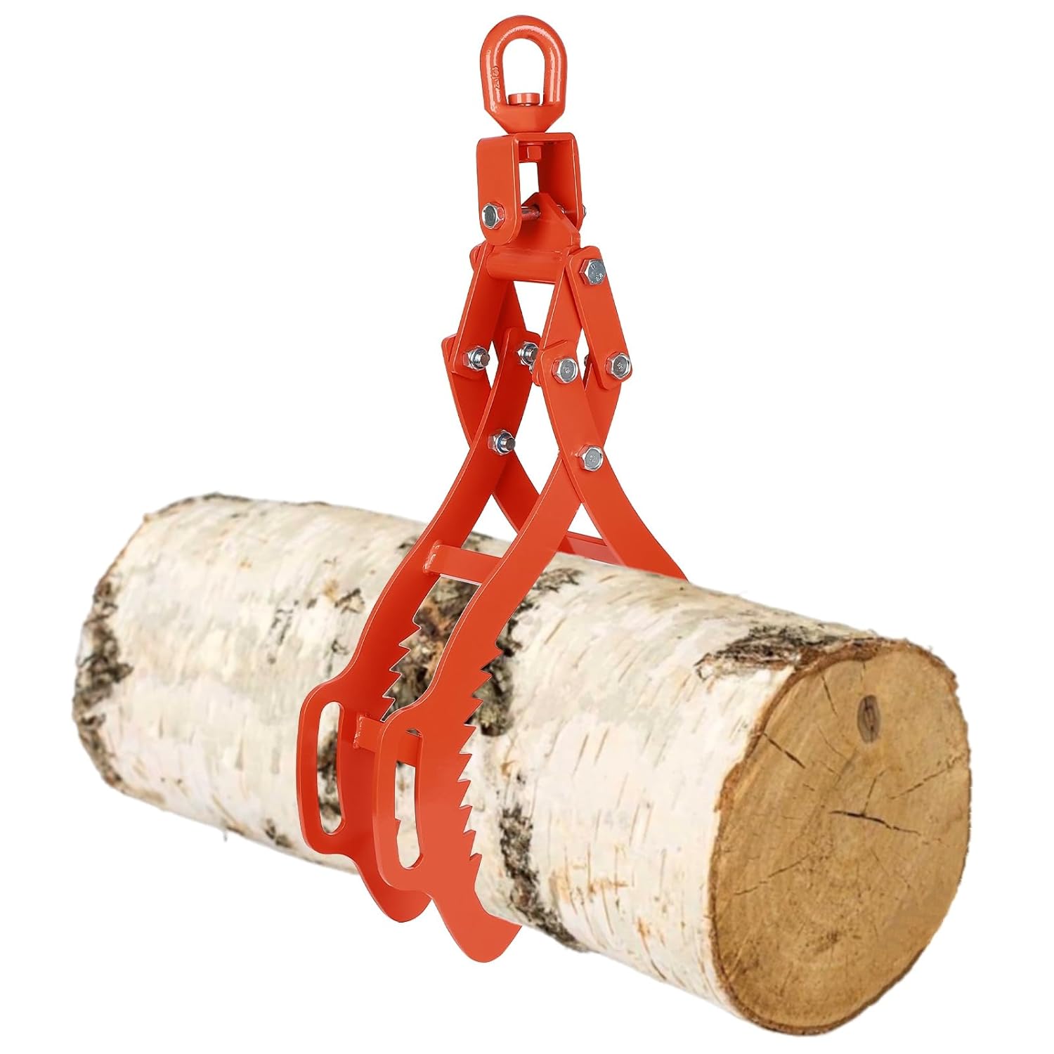 36 Inch Log Lifting Tongs, Heavy Duty Steel Swivel Dragging Tongs, 4 Claw Log Grabber Hook with Operating Handle, 3306LBS Capacity Upgraded Timber Claw Hook for Tractor ATVs Trucks Accessories