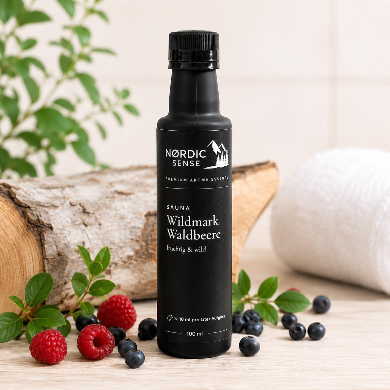 Saunaaufguss Geschenkset von Nordic Sense® Saunaaufguss Set Bio 4x100ml Sauna Aufguss + Mentholkristalle + Saunaei