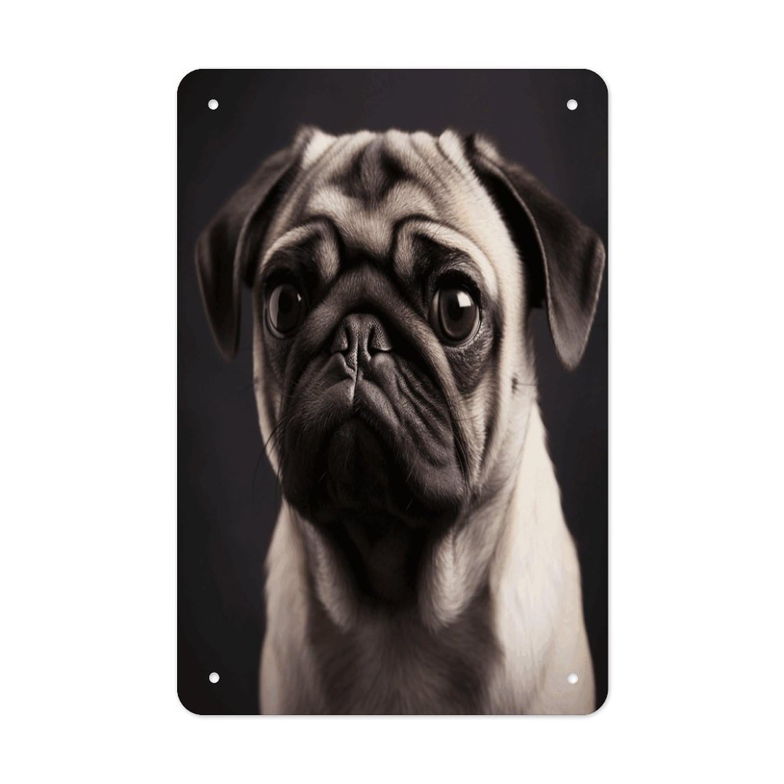 VstaDank Pug Metal Tin Signs Personalized Wall Art Prints Decoration Art Poster Funny Vintage Tin Sign Iron Sheet Painting Metal Signboard Decor Painting for Wall Decor