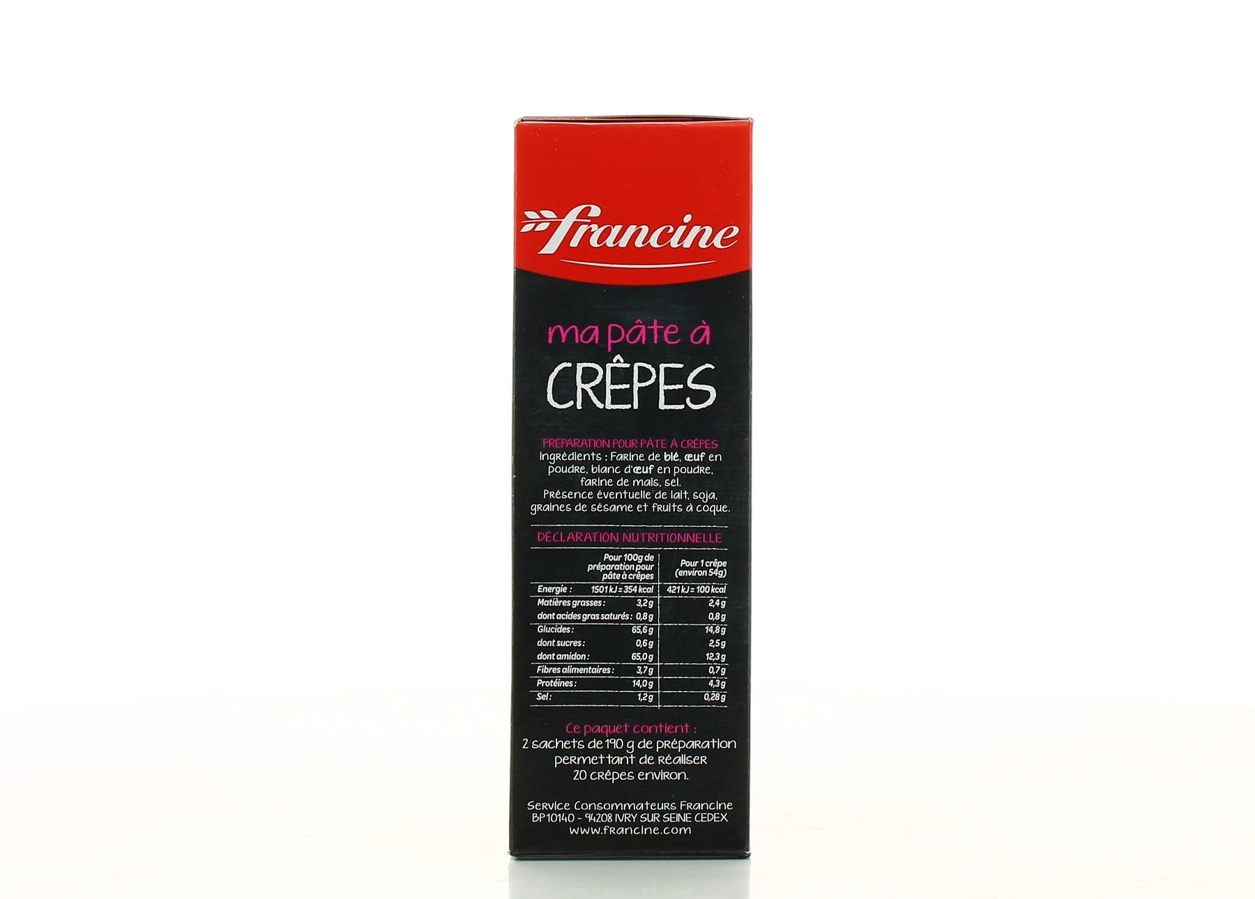 FRANCINE - Francine Préparation Pour Pâte À Crêpes 380G - Lot De 4 - Vendu Par Lot