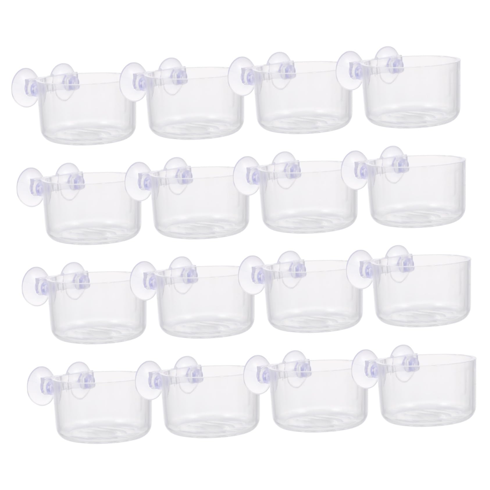 COLLBATH 16 Vasos De Alimentación Acrílicos para Peces Soporte para Gusanos De Sangre Comedero Acuario