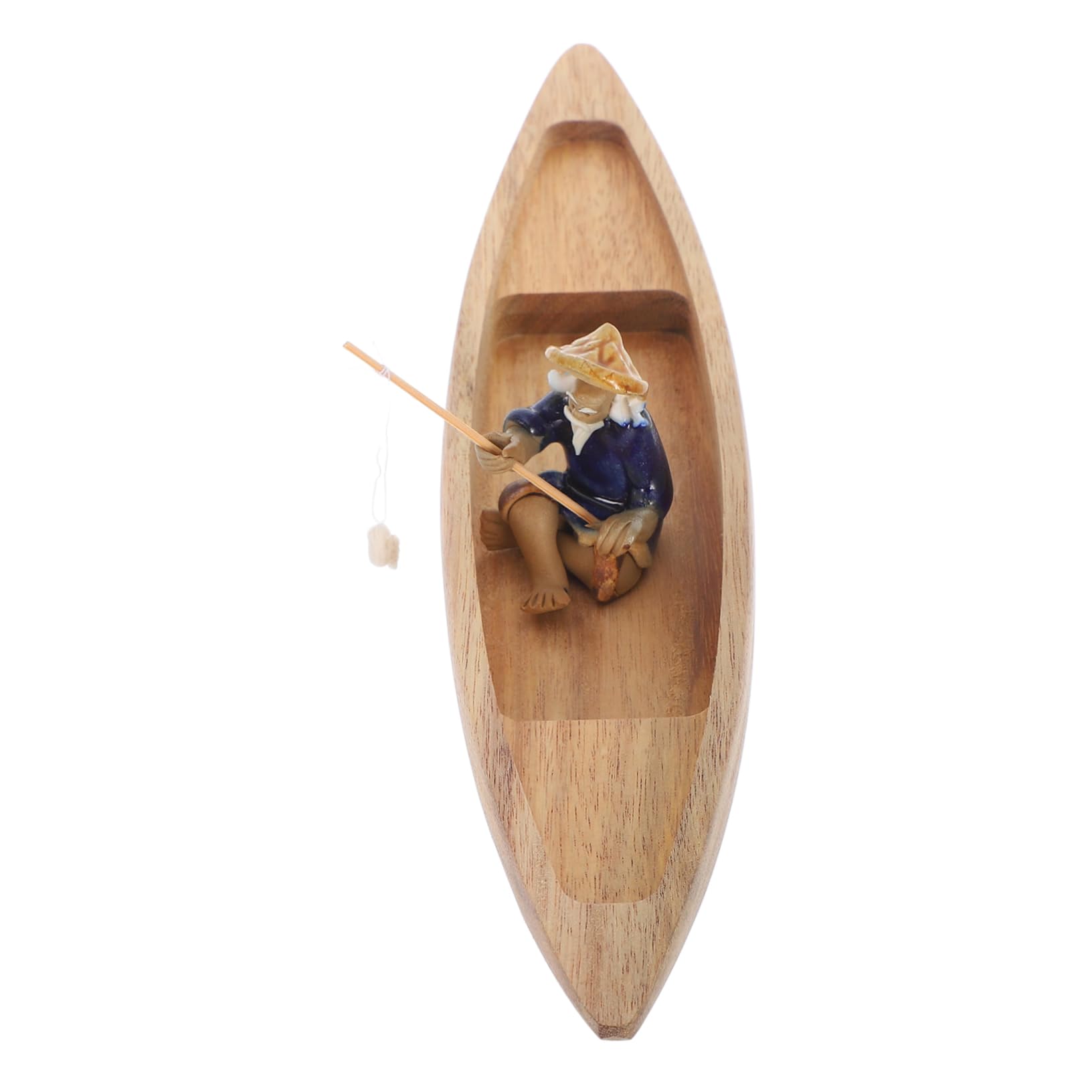 LIFKOME Wooden Boat Model Craft Unfinished Fishing Canoe Decor for Beach Themed Home Office Ocean Landscape Ornament with Lifelike Details and Unique Nautical Charm