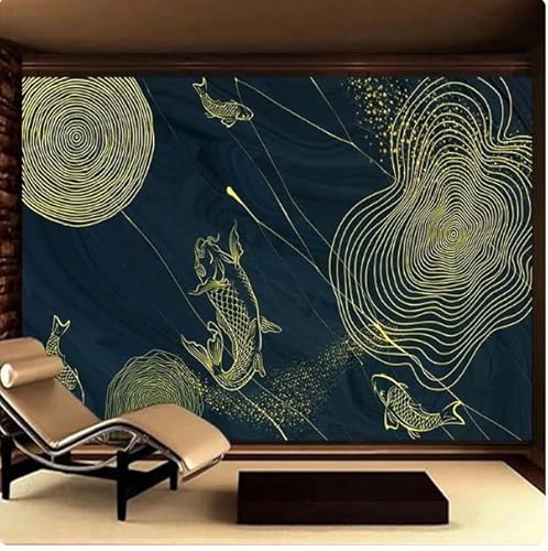 3D-Tapete, Goldener Zelt, Kreis, Marmor, Hintergrund, für Schlafzimmer, Heimdekoration, 3D, 150 x 105 cm