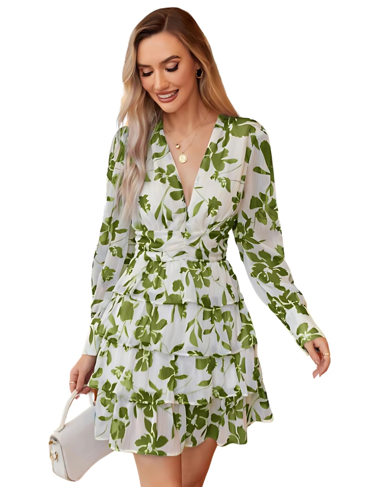 Leriya Fashion Georgette Western Above The Knee Women Party Dress (Lf-Wd1266_Green