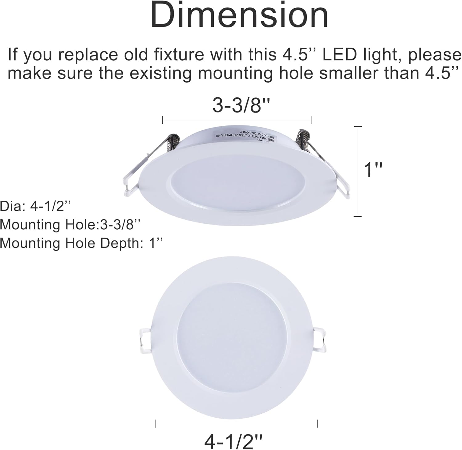 4.5Inch LED RV Puck Light - 6Packs, 12V RV Interior Light Recessed Mount Ceiling Light, Full Aluminum 12 Volts RV Light Fixture for RV, Motorhome, Camper